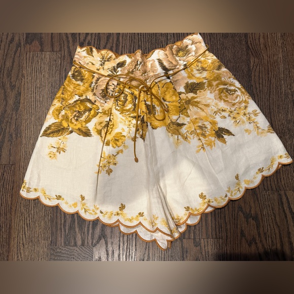 Zimmermann Yellow Floral High Waist Shorts - Picture 5 of 5